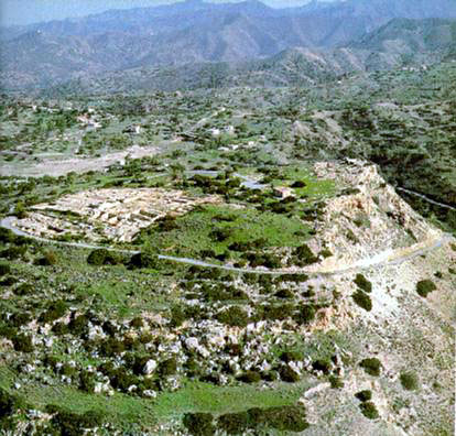 Aerial view of the site of Vouni