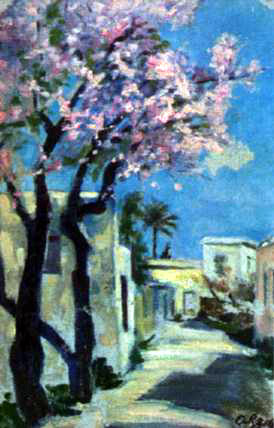 "A street in Kyrenia" (17 x 26 cm)