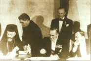 British, Turkish-Cypriot and Greek-Cypriot signatories to the 1960 Zurich agreement paving way for an independent Republic of Cyprus